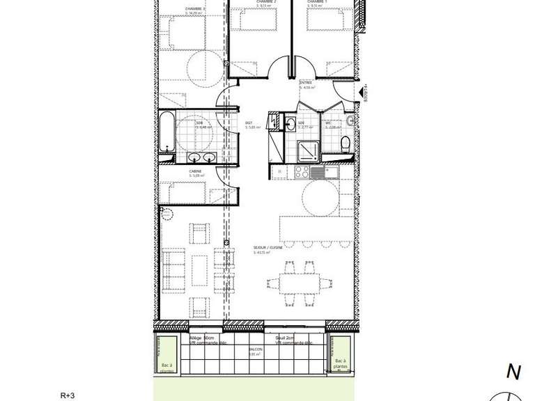 Appartement Vars - 3 chambres - 102m²