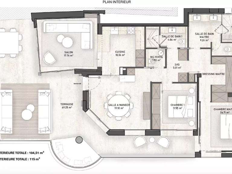 Appartement Villefranche-sur-Mer - 2 chambres - 104m²